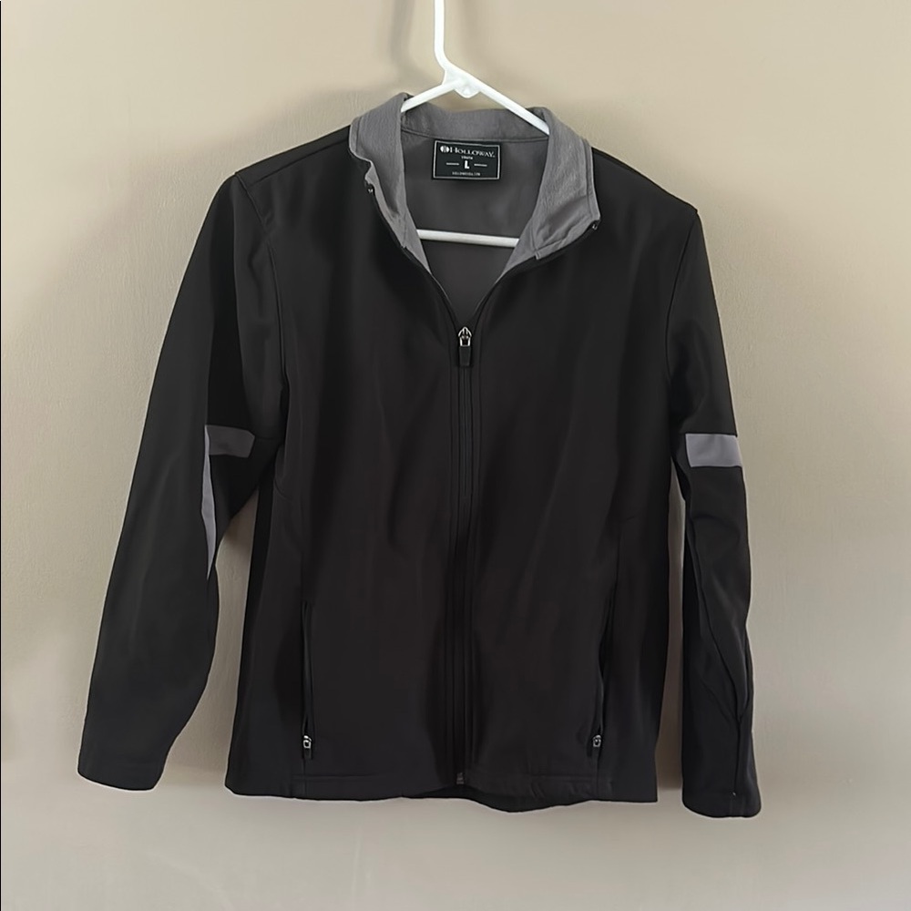 Holloway Black and Gray Windbreaker with Sporty Design